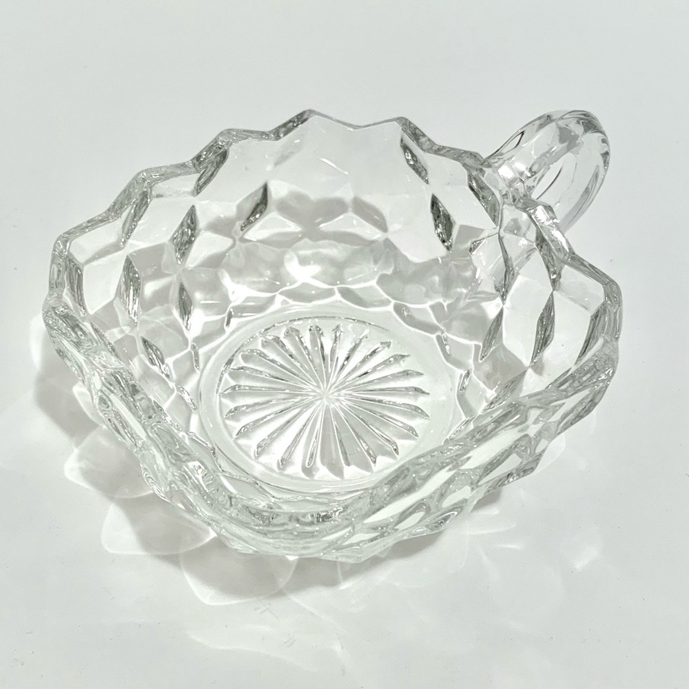 Square Nappy Handled Glass Candy Dish
